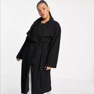 ASOS black wrap coat/duster with belt